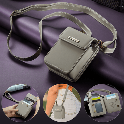 For Samsung Galaxy Z Flip 7 6 5 4 Case Crossbody with RFID Blocking Card Holder