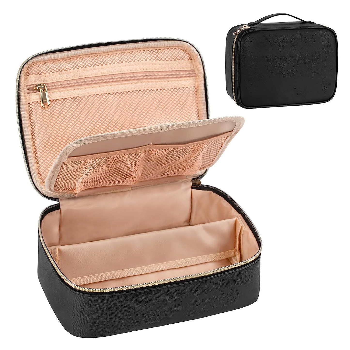 OCHEAL Travel Makeup Bag, Potable Large Large(pack of 1), 001_Black-L