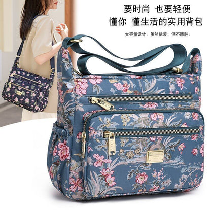 Crossbody Casual Shoulder Bag Rural Style Cloth Nylon Waterproof Shopper Handbag