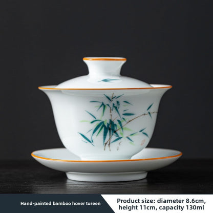 Porcelain Gaiwan Teacup Tea Set 130ml 4.5oz Traditional Chinese Tea Bowl