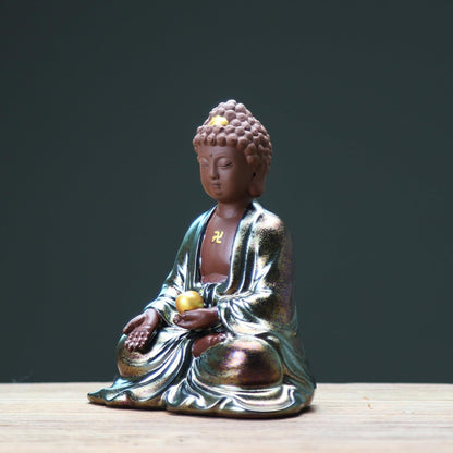 Retro Tathagata Ceramic Tea Pet 12cm Kung Fu Tea Set Decoration Tea Ceremony