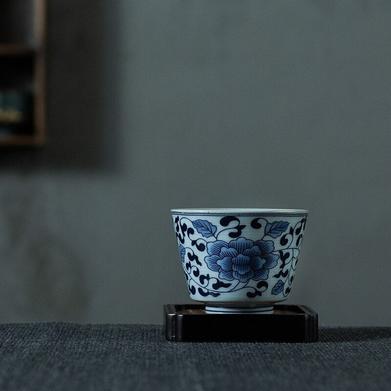 Jingdezhen Blue and White Porcelain Tea Cup Porcelain KungFu Tea Set Tea Cup