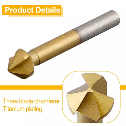 6* Durable 90 Degree HSS Chamfer Cutter Bit Chamfering Countersink Drill Parts