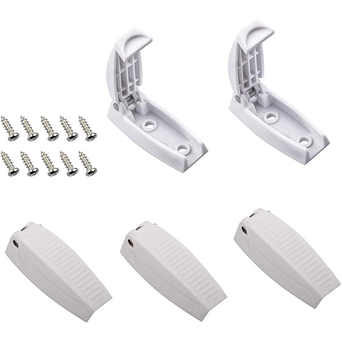 5Pcs/Set RV White Baggage Door Catch Holder Clips Latch For Trailer Motorhome