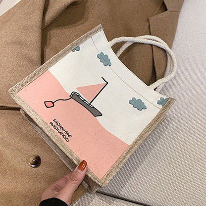Women Canvas Shoulder Bag Small Cotton Handbag Crossbody Vintage Messenger Bags