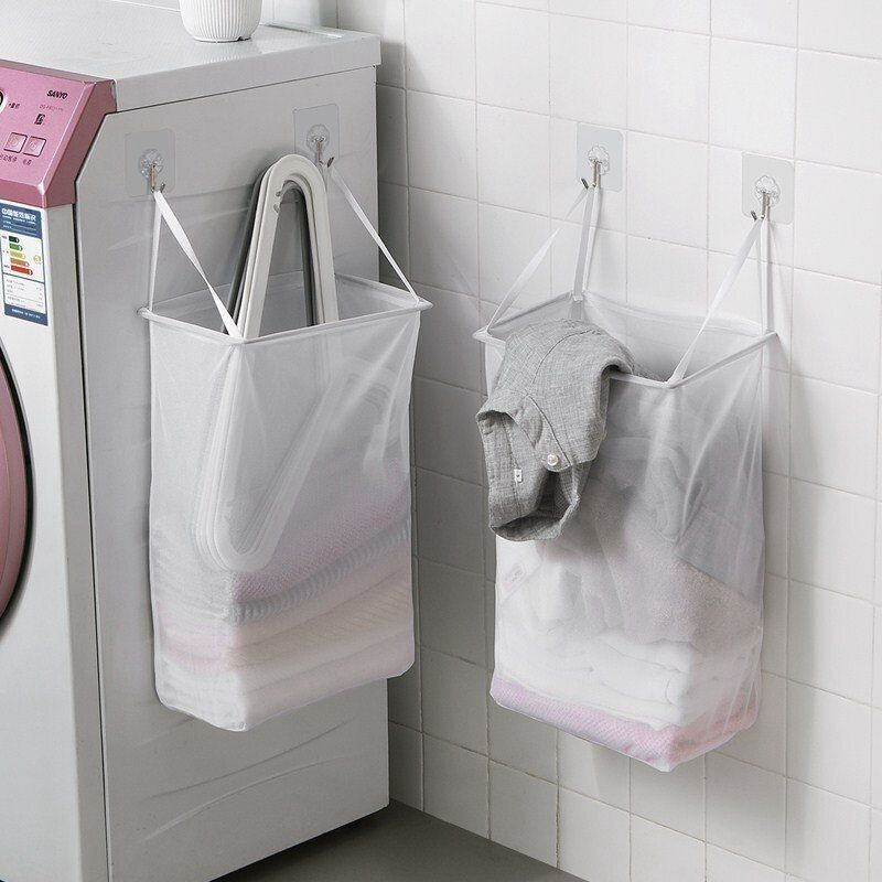 Laundry Basket Folding Dirty Clothes Organizers Storage Bag 50x40cm Cotton Linen