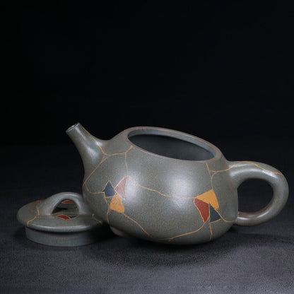 Chinese Yixing Zisha Clay Handmade Exquisite Teapot（石瓢 底款：景舟制壶）