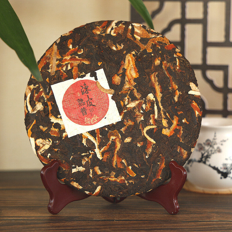 357g Tangerine Peel Puerh Ripe Tea Cake Orange Peel Pu'er Cooked Tea
