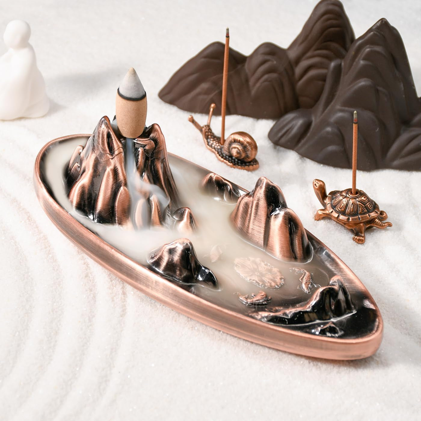 Incense Holder Waterfall Burner Backflow Stick Spiritual Gift Zen Home Decor