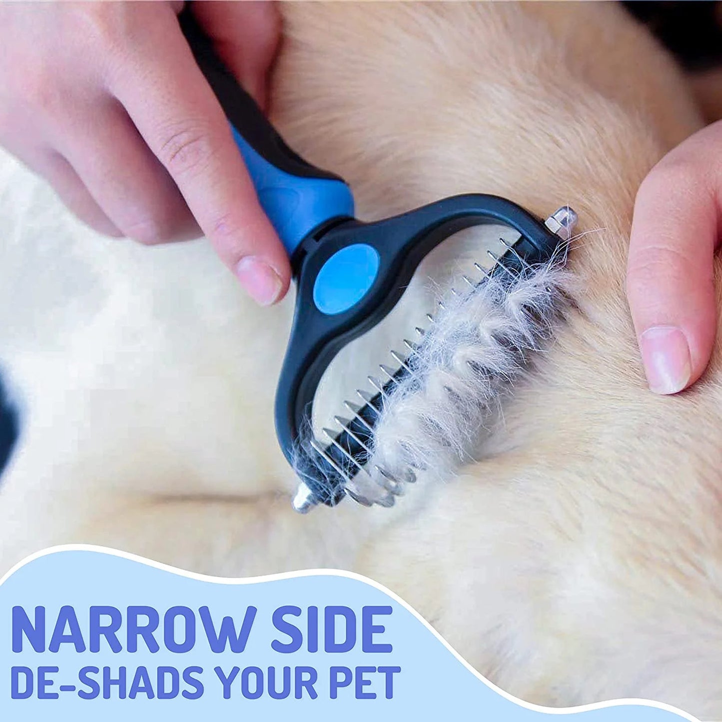 Professional Pet Grooming Tool 2 Sided Undercoat Dog Cat Shedding Comb Brush Pet