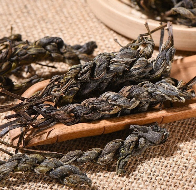500g Plait Uncooked Puer Handmade Snowy Mountain Braided Loose Meng Ku Puer Tea