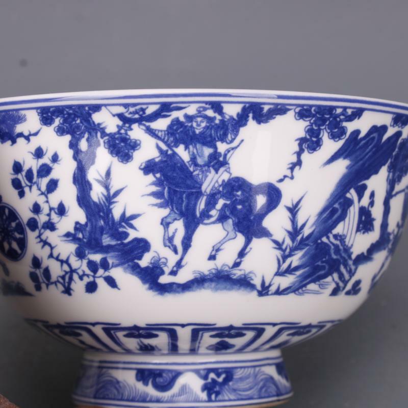Collect China Jingdezhen Porcelain Blue and White Person In Literature Bowl