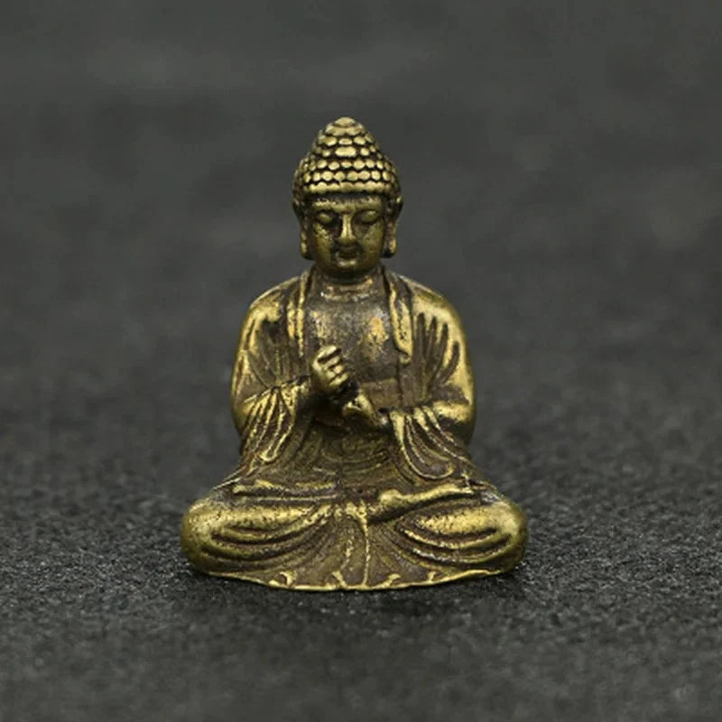 1 Pc Mini Pure Copper Sakyamuni Decoration Bronze Buddha Statue