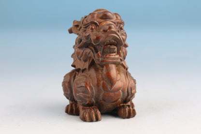 Mini Chinese boxwood handmade fortune sheep Figure statue collectable gift