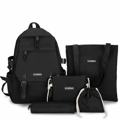 Backpacks 5 Piece Sets Casual School Bags Teenage Girls Womens Travel Bookbags