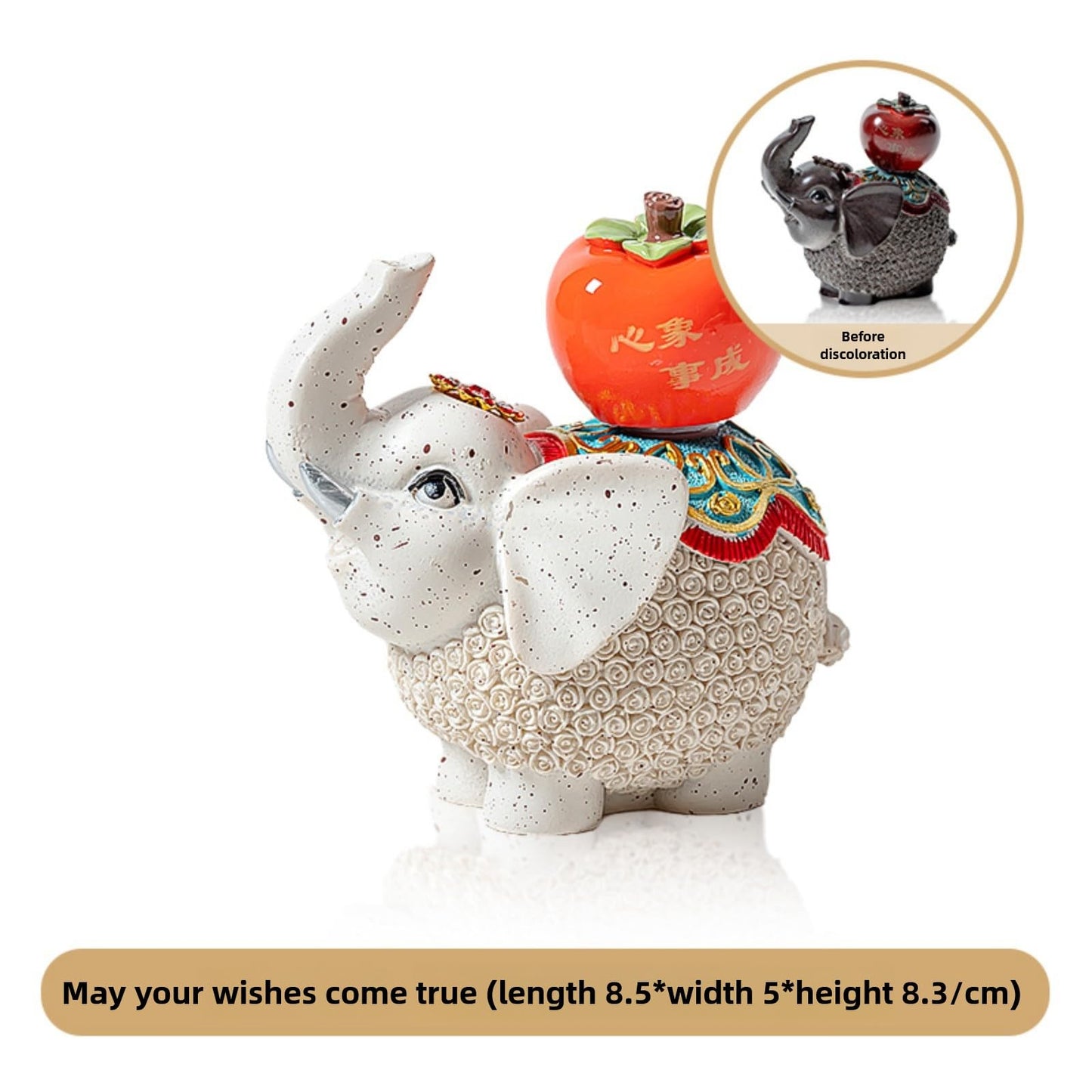 Color Changing Elephant Resin Tea Pet 8.5cm Tea Play Kung Fu Tea Tray Decor