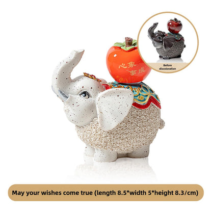 Color Changing Elephant Resin Tea Pet 8.5cm Tea Play Kung Fu Tea Tray Decor