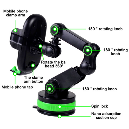 Soporte Sostenedor de Telefono Sujetador para Auto Coche de Brazo Largo Fuerte