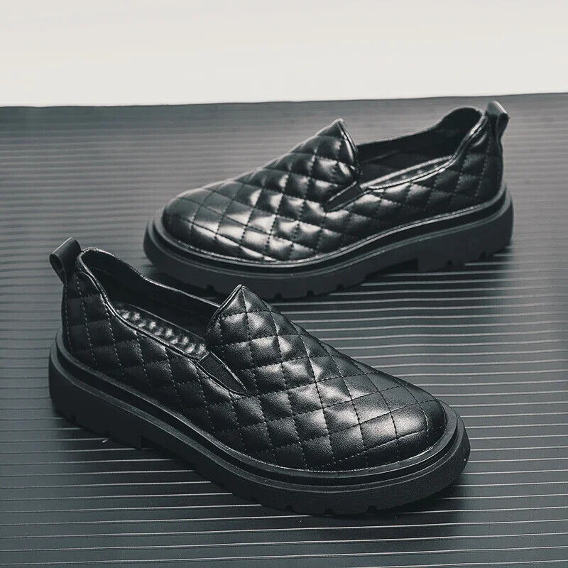 Loafers Shoes Men Black Breathable Height Increasing Men Shoes