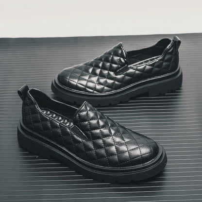 Loafers Shoes Men Black Breathable Height Increasing Men Shoes
