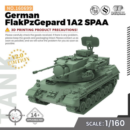 SS160699 1/160 N SCALE German FlakPzGepard 1A2 SPAA Railway Military Model Kit