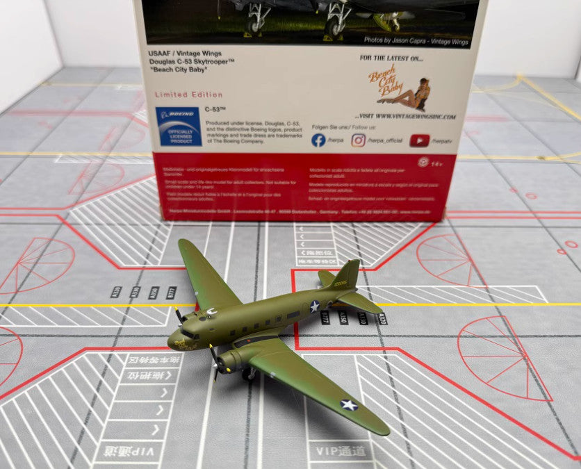 1:200 Herpa USAF Douglas DC-3 Aircraft Plane Diecast Airplane Model Collection