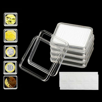 40 Pcs Square Plastic Coin Collection Boxes Storage Holder Container Boxes Case