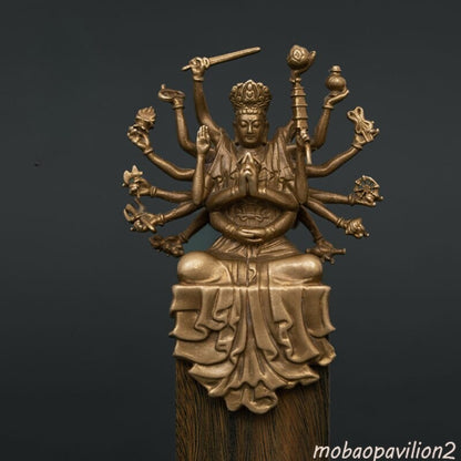 Bronze Mini Bodhisattva Sculpture Statues Buddha Mother Buddha Decoration