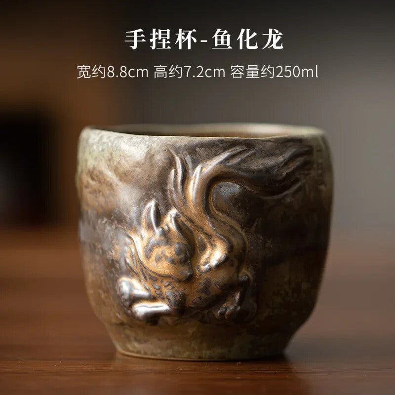 Kiln Change Coarse Pottery Handmade Beauty Tea Cup Ceramic Tea Accessories