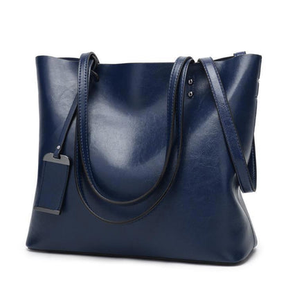 Leather Bucket Bag Double Strap Handbag Shoulder Bags Women Shopping