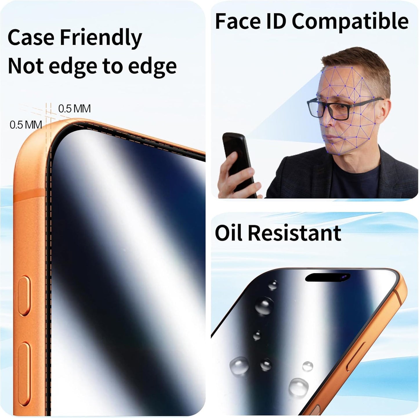 2 Pack Mirror Screen Protector for Iphone 17 Pro Max Privacy Tempered Glass Mirr