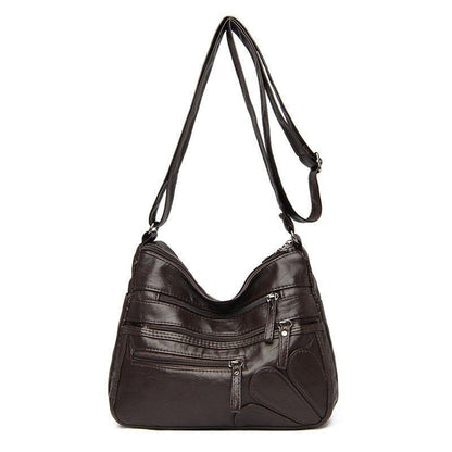 High Quality Soft Leather Shoulder Bags Multi-Layer Crossbody Bag Handbag Purse