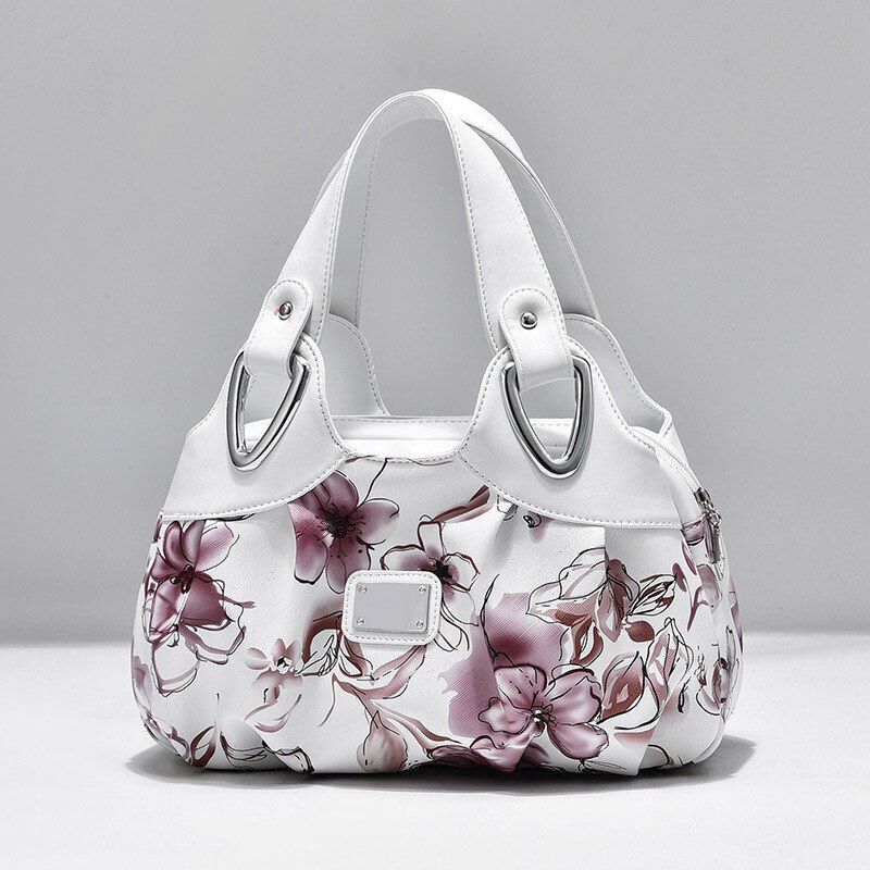Women Shoulder Bag Printed Flower Messenger Bag Designer Leather Ladies Handbag