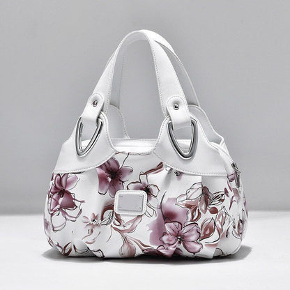 Women Shoulder Bag Printed Flower Messenger Bag Designer Leather Ladies Handbag