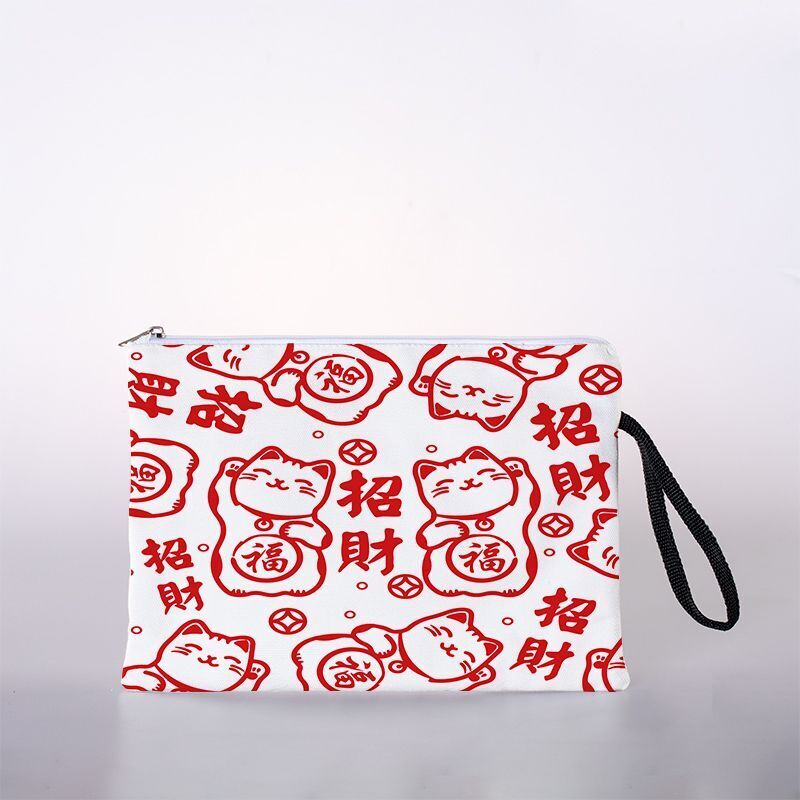 Cosmetic Bag Digital Printing Traveling Storage Purse Zipper Jacquard Pouch 1 PC