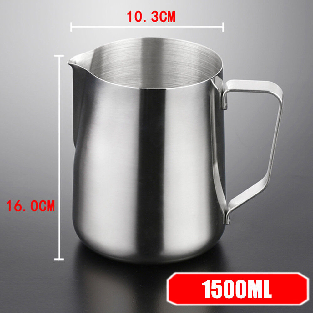 100-1500ML Barista Espresso Coffee Pitcher Latte Milk Cup Frothing Jug Steam New