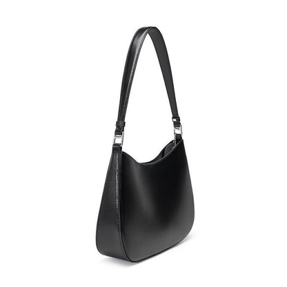 Underarm Bags Black Genuine Leather Tote Hobo Bags Handbags 28*6*18 CM Polyester