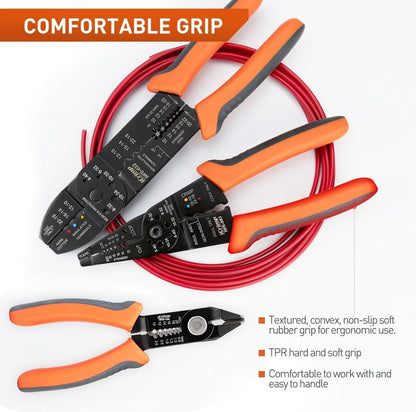 IWISS 5-in-1 Electricians Pliers Wire Stripper Cable Cutters Crimping Hand Tool