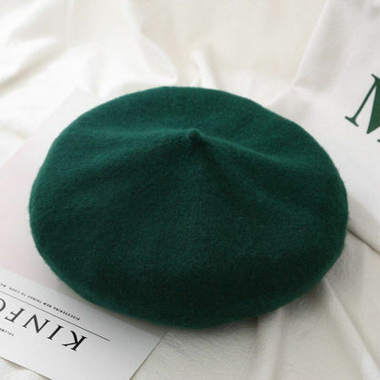 Women Beret Cap Winter Warm Wool Hat Fashion Elegant Plain Hiking Thermal 1 PC