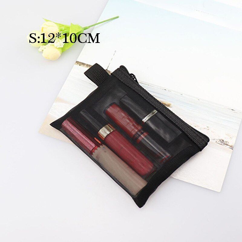Mesh Cosmetic Bag Travel Storage Makeup Bag Organizer Pouch Portable Beauty Case