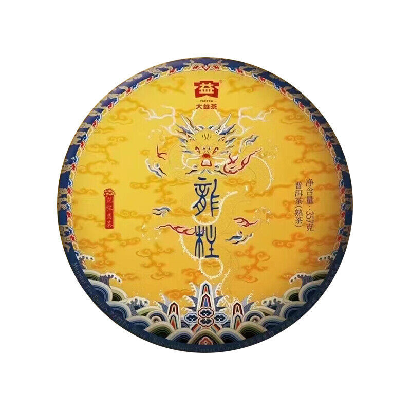 TAETEA Dragon Pole * 2021 Menghai Dayi Pu-erh Tea Ripe 357g Puer Cake Pu'er Shu