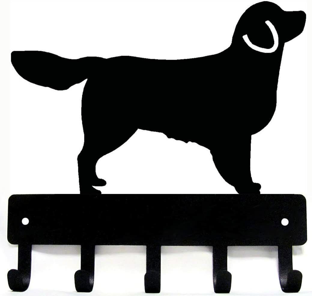 Golden Retriever - Key Rack & Dog Leash Hanger- 6inch/9 inch Wide Metal Wall Art