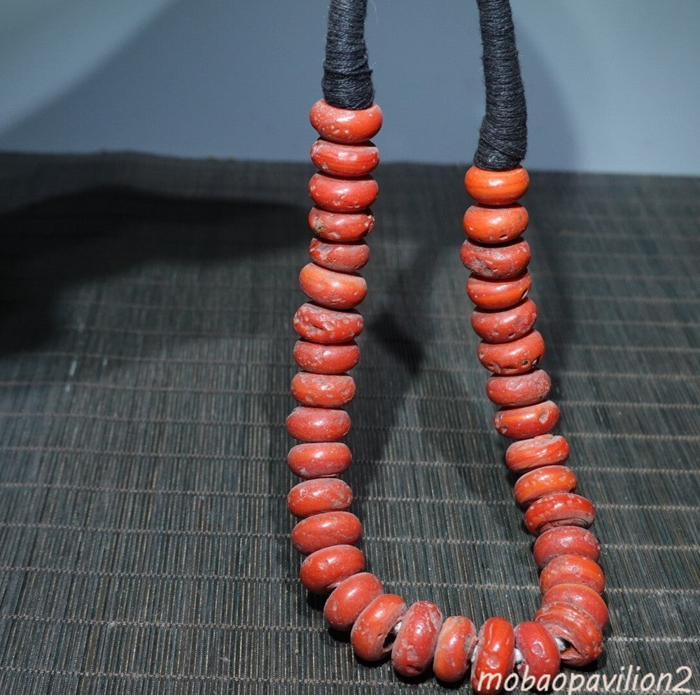 Chinese Old Coral Necklace Decor Collected