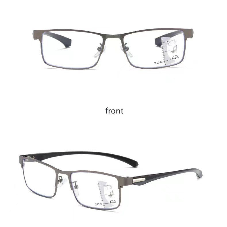 Intelligent zoom color changing dual-use anti blue light reading glasses