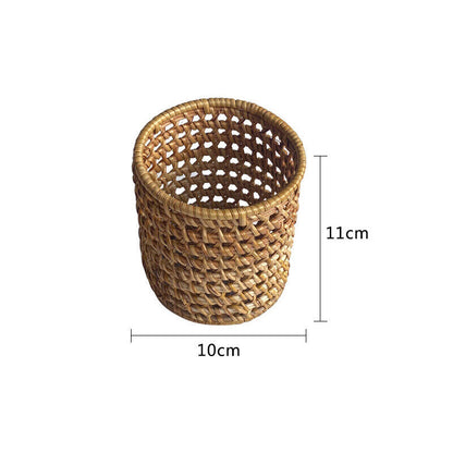 Handwoven Bread Basket Rattan Wicker Storage Tray Tea Drinks Snack Holder NEW