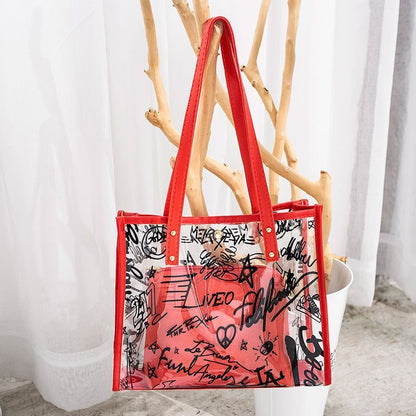 Transparent Composite Bag Leisure Letter One Shoulder Phone Large Capacity Bag