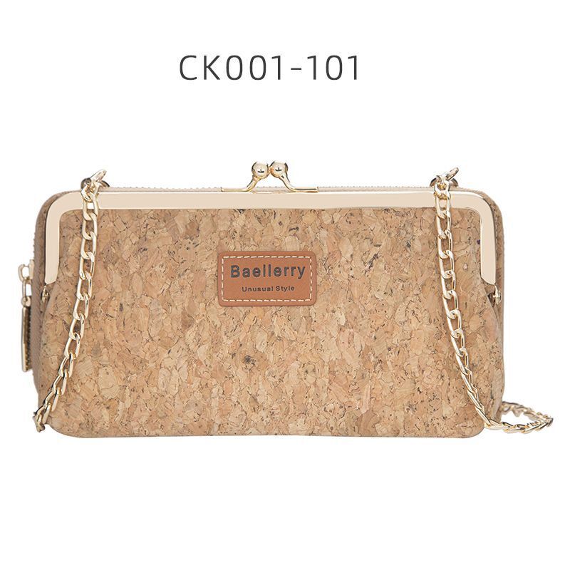 Wallets Wood Grain Chain Long Phone Holder Classic Purse Zipper Wallet 11*5*20CM