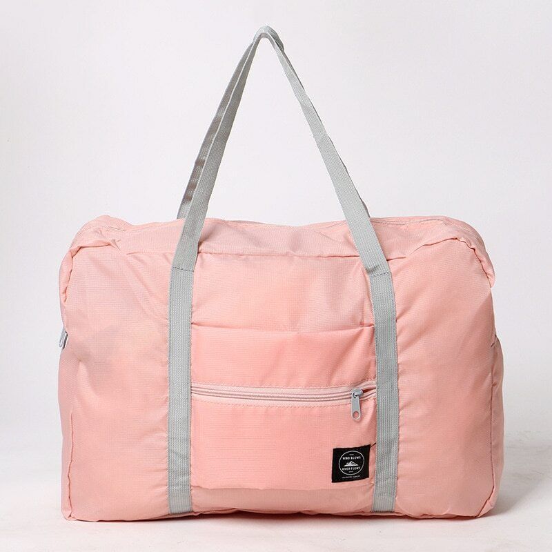 Nylon Foldable Travel Bags Large Capacity Solid Color Luggage Handbags Men Women