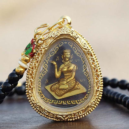 Temple Talisman Wealth Money GOOD LUCK BLESS Buddha Pendant Amulet Belief