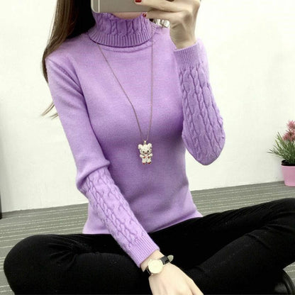 Women Sweaters Turtleneck Cashmere Knitted Pullovers Female Jumper Tricot Tops